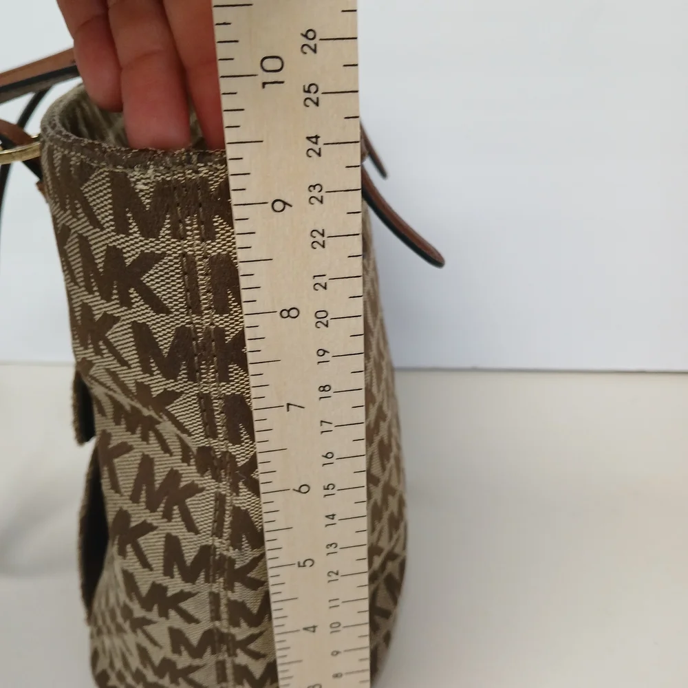Michael Kors Brown Logo Canvas Tote Bag